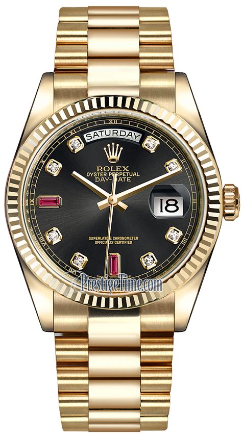 rolex day date yellow gold domed bezel|Rolex perpetual day date 36.